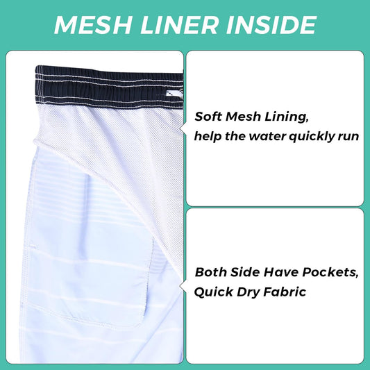 Men's Swim Trunks Quick Dry Bathing Suit Swimming Board Shorts Mesh Lining Beach Swimwear