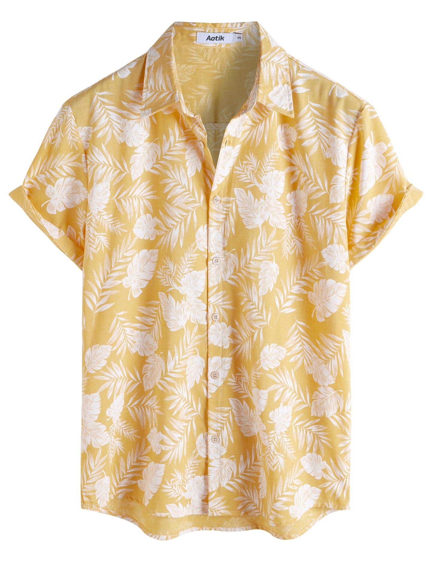 Mens Hawaiian Shirt Short Sleeve Button Down Cotton Floral Shirts Casual Tropical Beach Summer Shirts