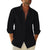 Linen Cotton Button Down Shirts for Men, Casual Long Sleeve Regular Fit Beach Shirts with Pocket