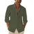 Linen Cotton Button Down Shirts for Men, Casual Long Sleeve Regular Fit Beach Shirts with Pocket