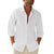 Linen Cotton Button Down Shirts for Men, Casual Long Sleeve Regular Fit Beach Shirts with Pocket