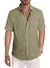 Men's Casual Stylish Short Sleeve Button-Up Striped Dress Shirt Cotton Beach Shirts