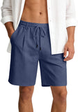 Men's Linen Cotton Shorts, Lightweight Breathable Casual Shorts for Summer Beach Vacation Yoga