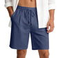 Men's Linen Cotton Shorts, Lightweight Breathable Casual Shorts for Summer Beach Vacation Yoga