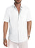 Men's Casual Stylish Short Sleeve Button-Up Striped Dress Shirt Cotton Beach Shirts