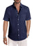 Men's Casual Stylish Short Sleeve Button-Up Striped Dress Shirt Cotton Beach Shirts