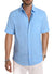 Men's Casual Stylish Short Sleeve Button-Up Striped Dress Shirt Cotton Beach Shirts