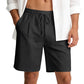 Men's Linen Cotton Shorts, Lightweight Breathable Casual Shorts for Summer Beach Vacation Yoga