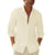 Linen Cotton Button Down Shirts for Men, Casual Long Sleeve Regular Fit Beach Shirts with Pocket