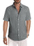 Men's Casual Stylish Short Sleeve Button-Up Striped Dress Shirt Cotton Beach Shirts