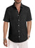 Men's Casual Stylish Short Sleeve Button-Up Striped Dress Shirt Cotton Beach Shirts