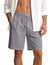 Men's Linen Cotton Shorts, Lightweight Breathable Casual Shorts for Summer Beach Vacation Yoga