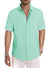 Men's Casual Stylish Short Sleeve Button-Up Striped Dress Shirt Cotton Beach Shirts