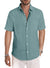 Men's Casual Stylish Short Sleeve Button-Up Striped Dress Shirt Cotton Beach Shirts