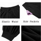 Casual Elastic Waist Drawstring Baggy Pants, Cotton Linen Loose Boho Yoga Beach Trousers
