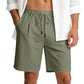 Men's Linen Cotton Shorts, Lightweight Breathable Casual Shorts for Summer Beach Vacation Yoga