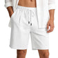 Men's Linen Cotton Shorts, Lightweight Breathable Casual Shorts for Summer Beach Vacation Yoga