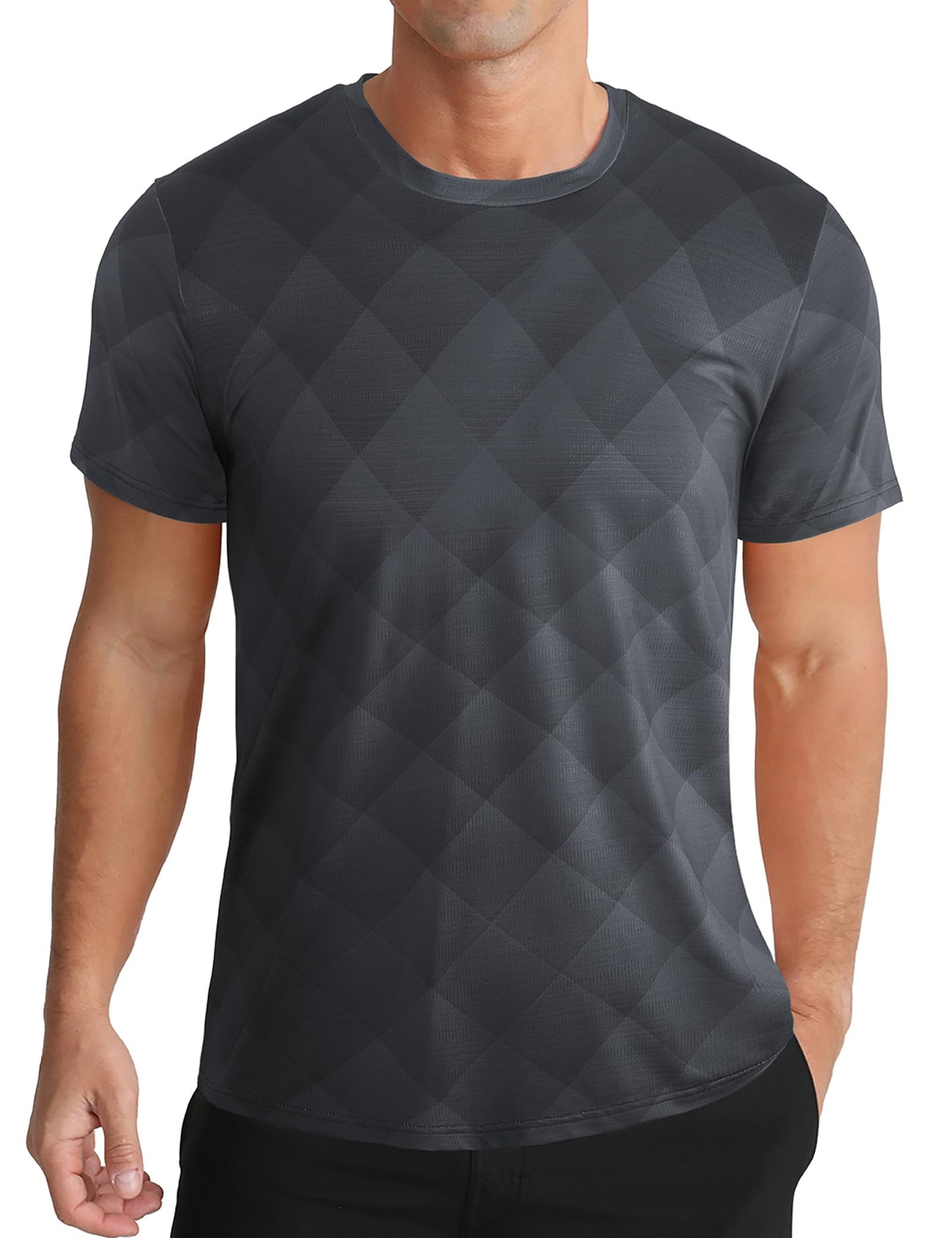Men's Athletic T-Shirt Performance Gym Shirt Quick Dry Moisture Wicking Running Workout Short Sleeve Tops