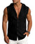 Mens Linen Sleeveless Hoodies Button Down Tank Shirt Summer Casual Beach Lightweight Hawaiian Fashion Tops