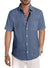 Men's Casual Stylish Short Sleeve Button-Up Striped Dress Shirt Cotton Beach Shirts