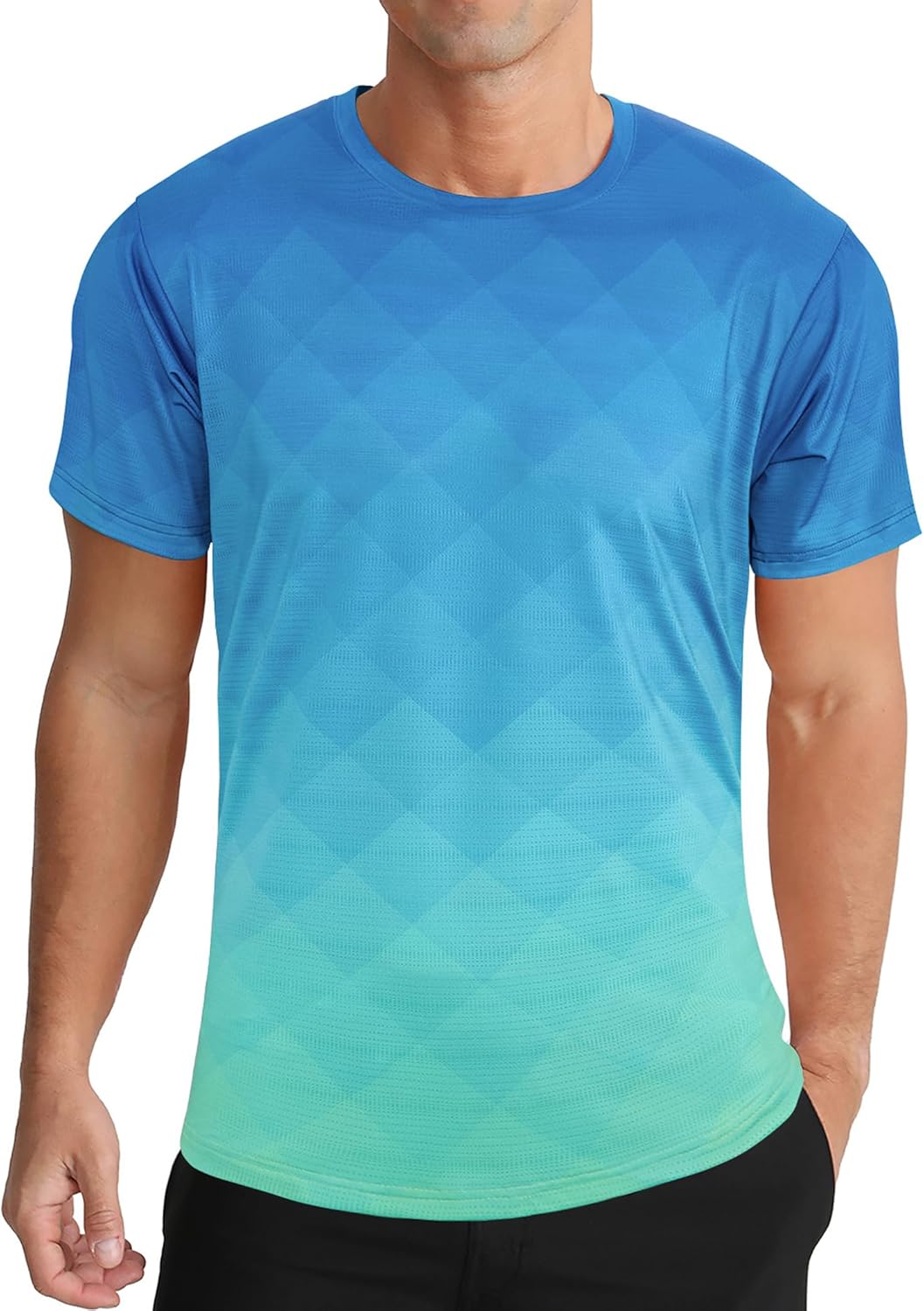 Men's Athletic T-Shirt Performance Gym Shirt Quick Dry Moisture Wicking Running Workout Short Sleeve Tops
