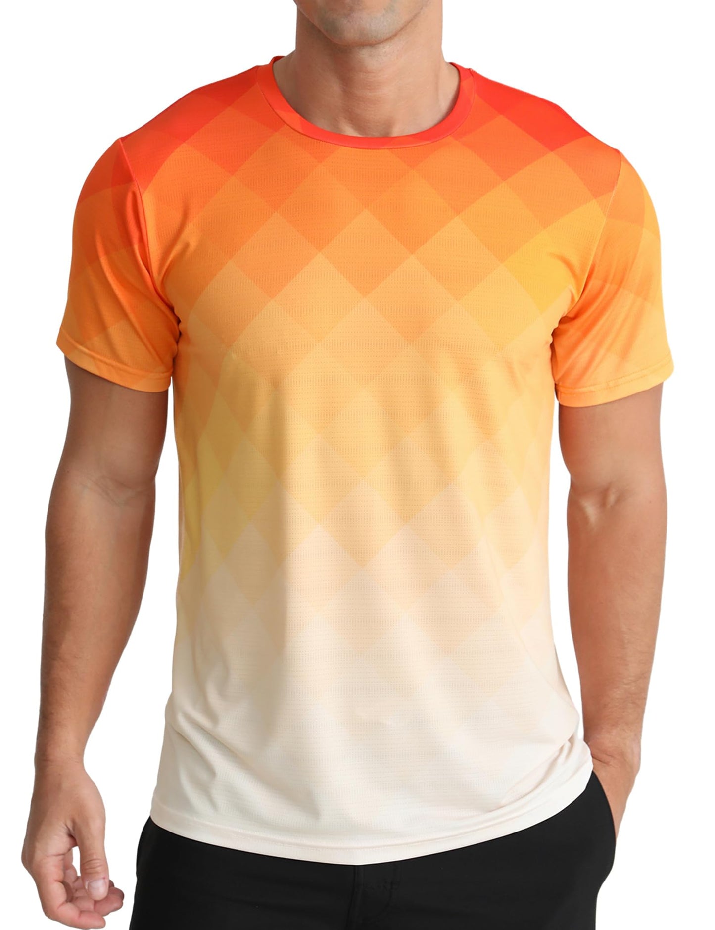 Men's Athletic T-Shirt Performance Gym Shirt Quick Dry Moisture Wicking Running Workout Short Sleeve Tops