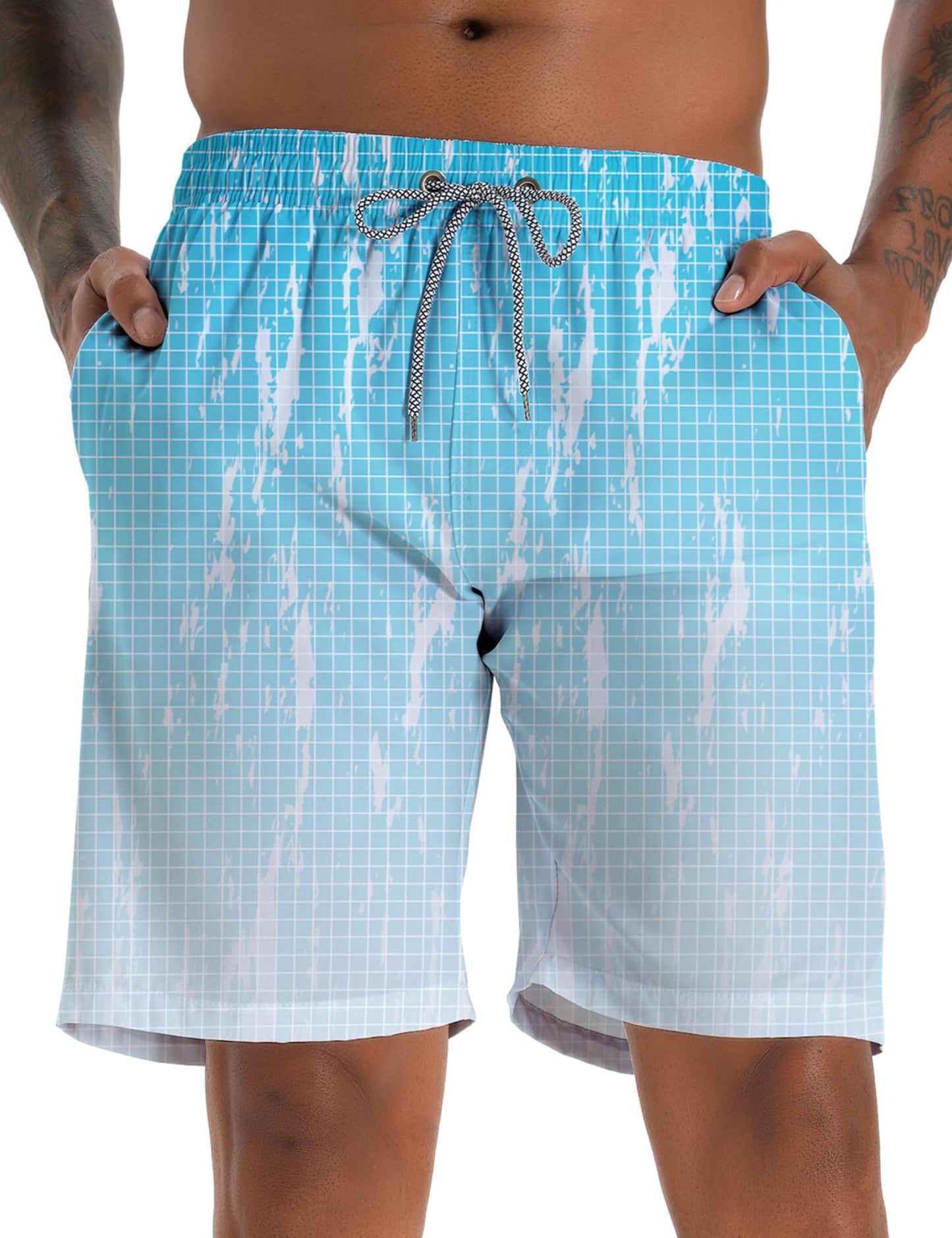 Men's Swim Trunks Quick Dry Bathing Suit Swimming Board Shorts Mesh Lining Beach Swimwear