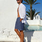 Men's Linen Cotton Shorts, Lightweight Breathable Casual Shorts for Summer Beach Vacation Yoga