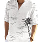 Cotton Linen Henley T-Shirt for Men, Long Sleeve Hippie Casual Beach T-Shirts
