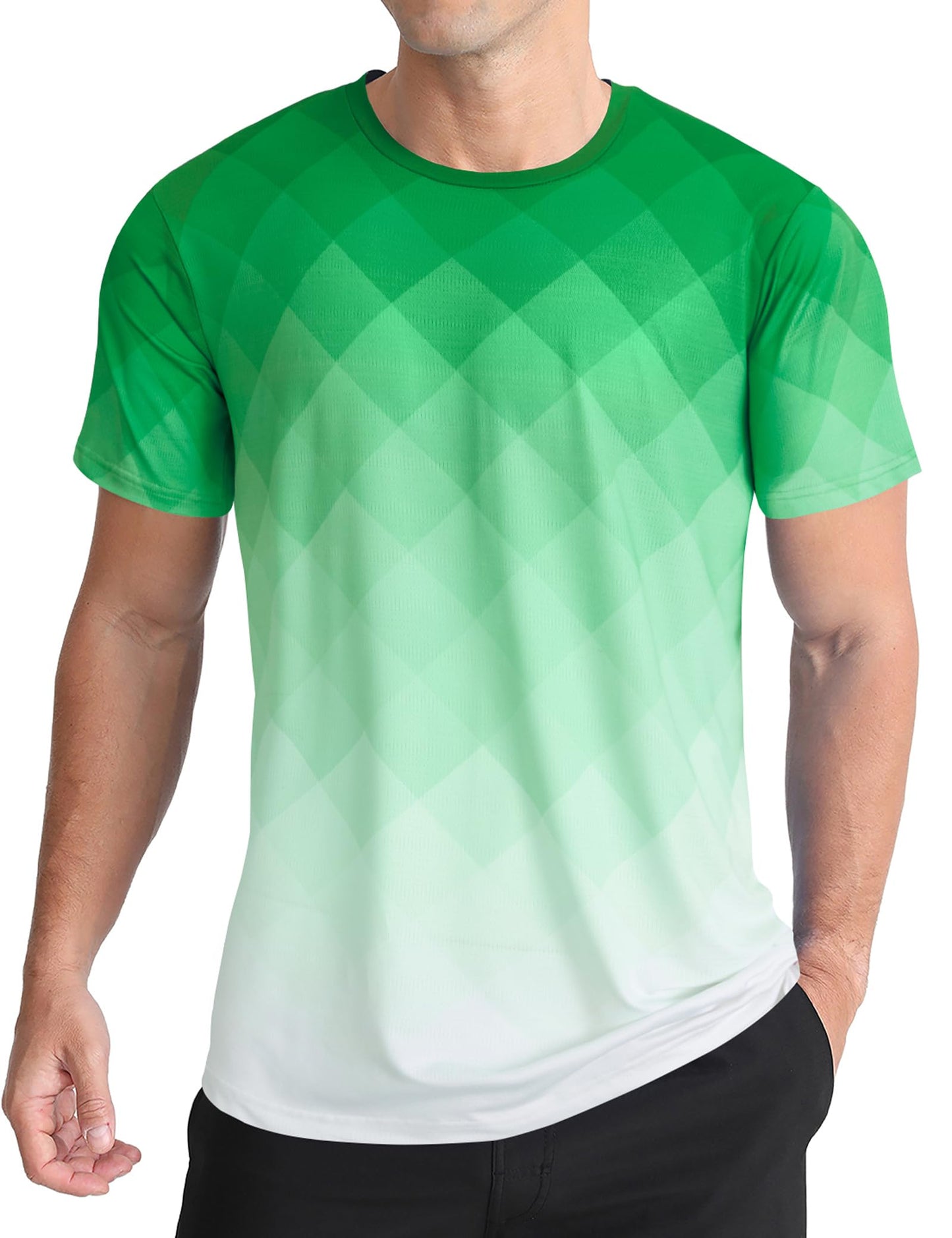 Men's Athletic T-Shirt Performance Gym Shirt Quick Dry Moisture Wicking Running Workout Short Sleeve Tops