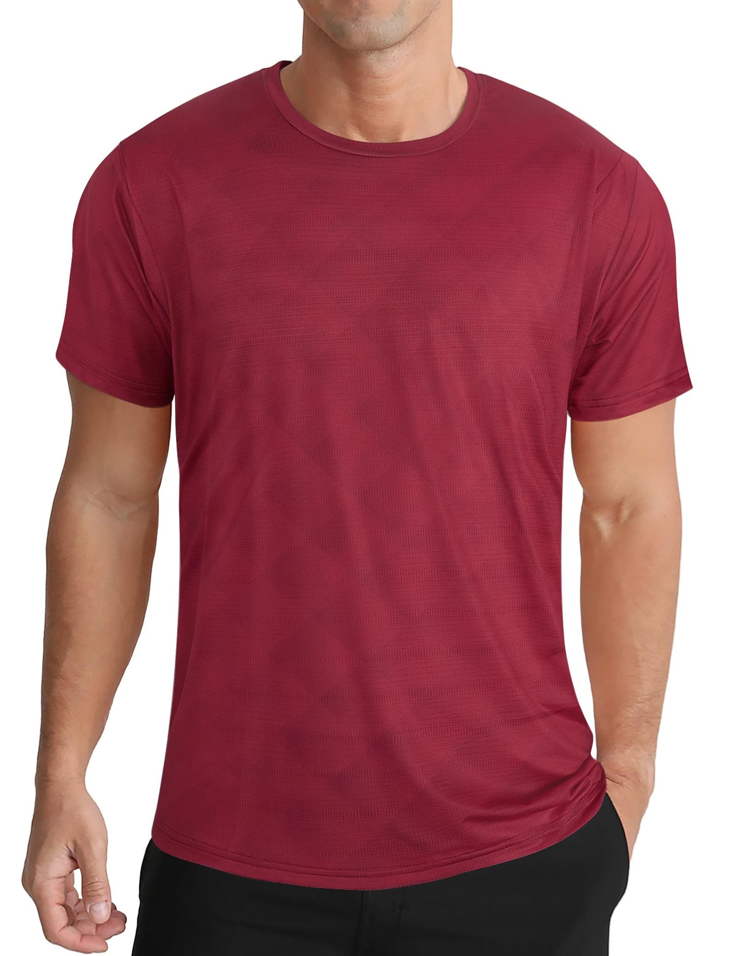 Men's Athletic T-Shirt Performance Gym Shirt Quick Dry Moisture Wicking Running Workout Short Sleeve Tops