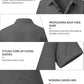 Men's Linen Shirts Slim Short Sleeve Textured Button Down Dress Shirt Breathable Casual Summer Beach Vacation Wedding Tops