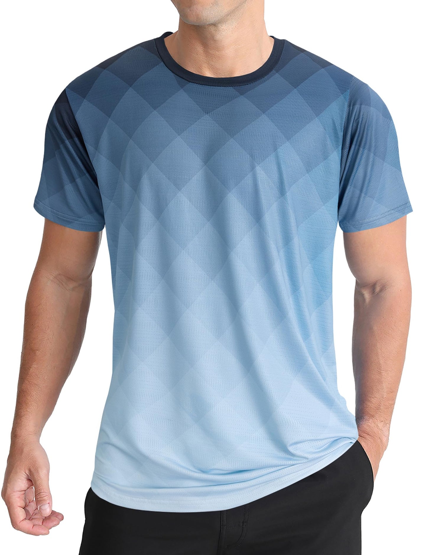 Men's Athletic T-Shirt Performance Gym Shirt Quick Dry Moisture Wicking Running Workout Short Sleeve Tops
