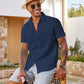 Men's Short Sleeve Button Down Casual Shirt, Lightweight Summer Shirts for Beach, Wedding, Vacation