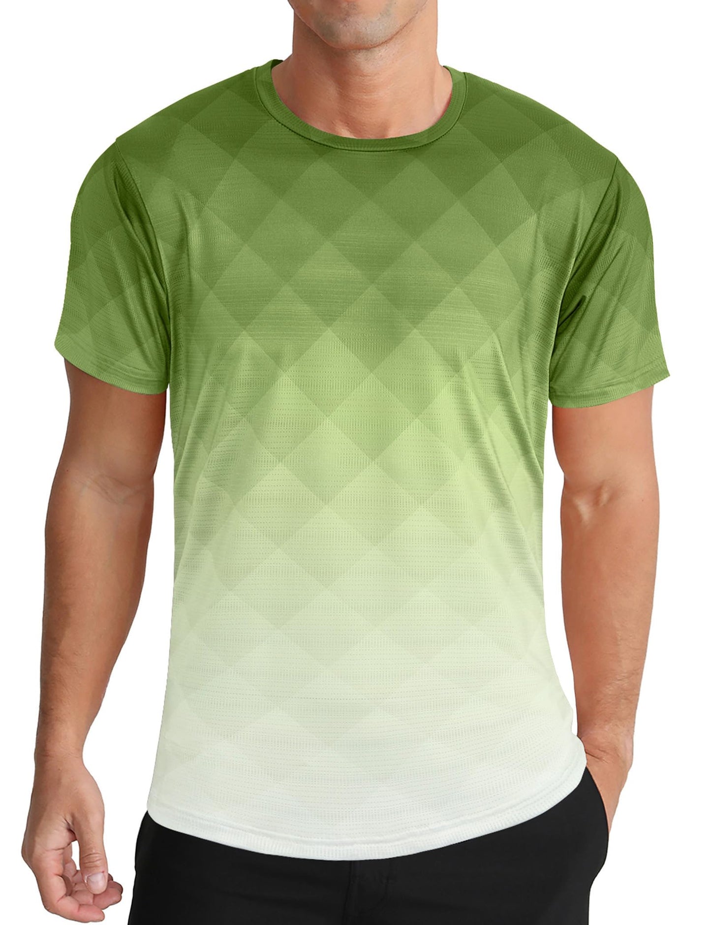 Men's Athletic T-Shirt Performance Gym Shirt Quick Dry Moisture Wicking Running Workout Short Sleeve Tops