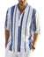 Cotton Linen Henley T-Shirt for Men, Long Sleeve Hippie Casual Beach T-Shirts