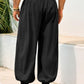 Casual Elastic Waist Drawstring Baggy Pants, Cotton Linen Loose Boho Yoga Beach Trousers