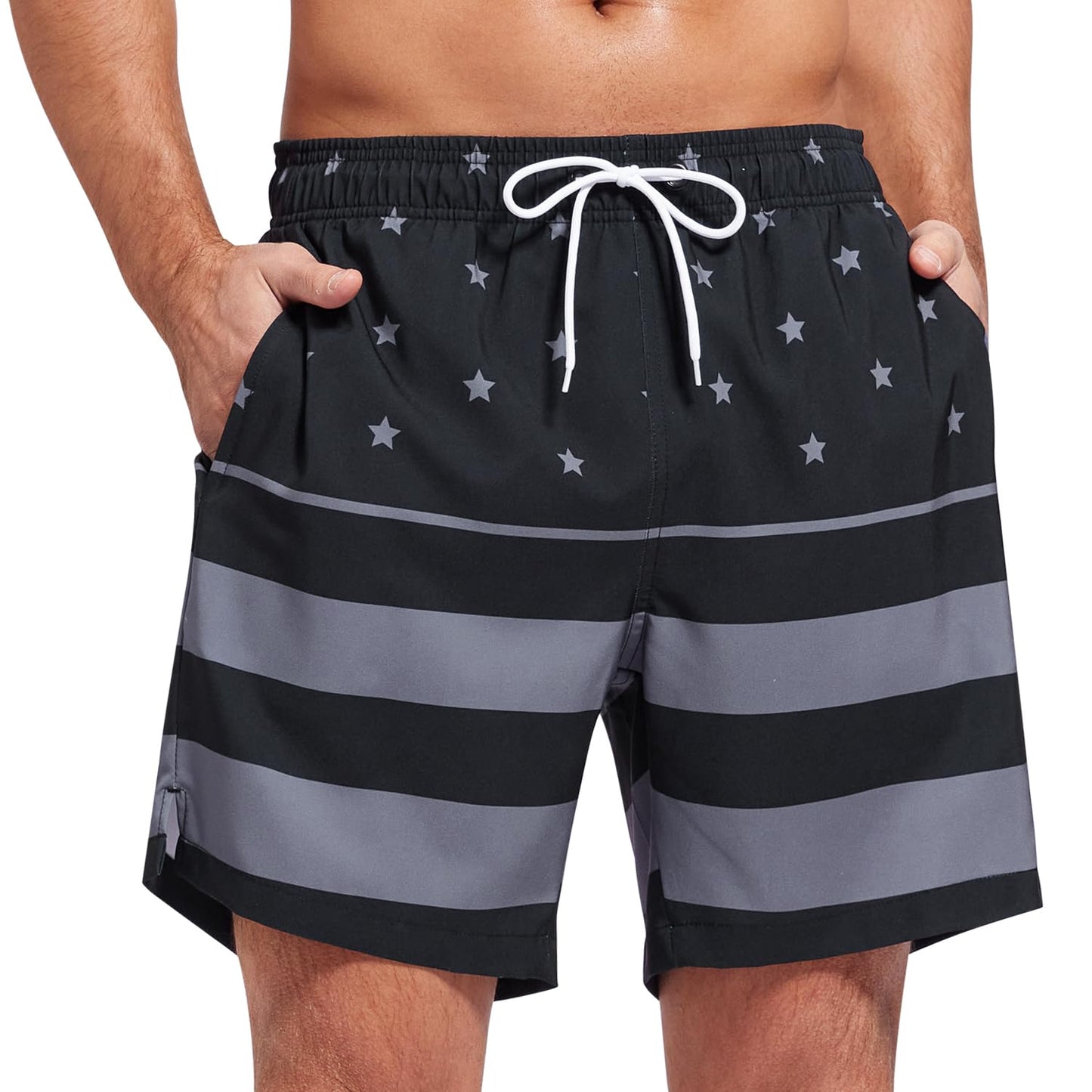 Men's Swim Trunks Quick Dry Beach Shorts with Pockets