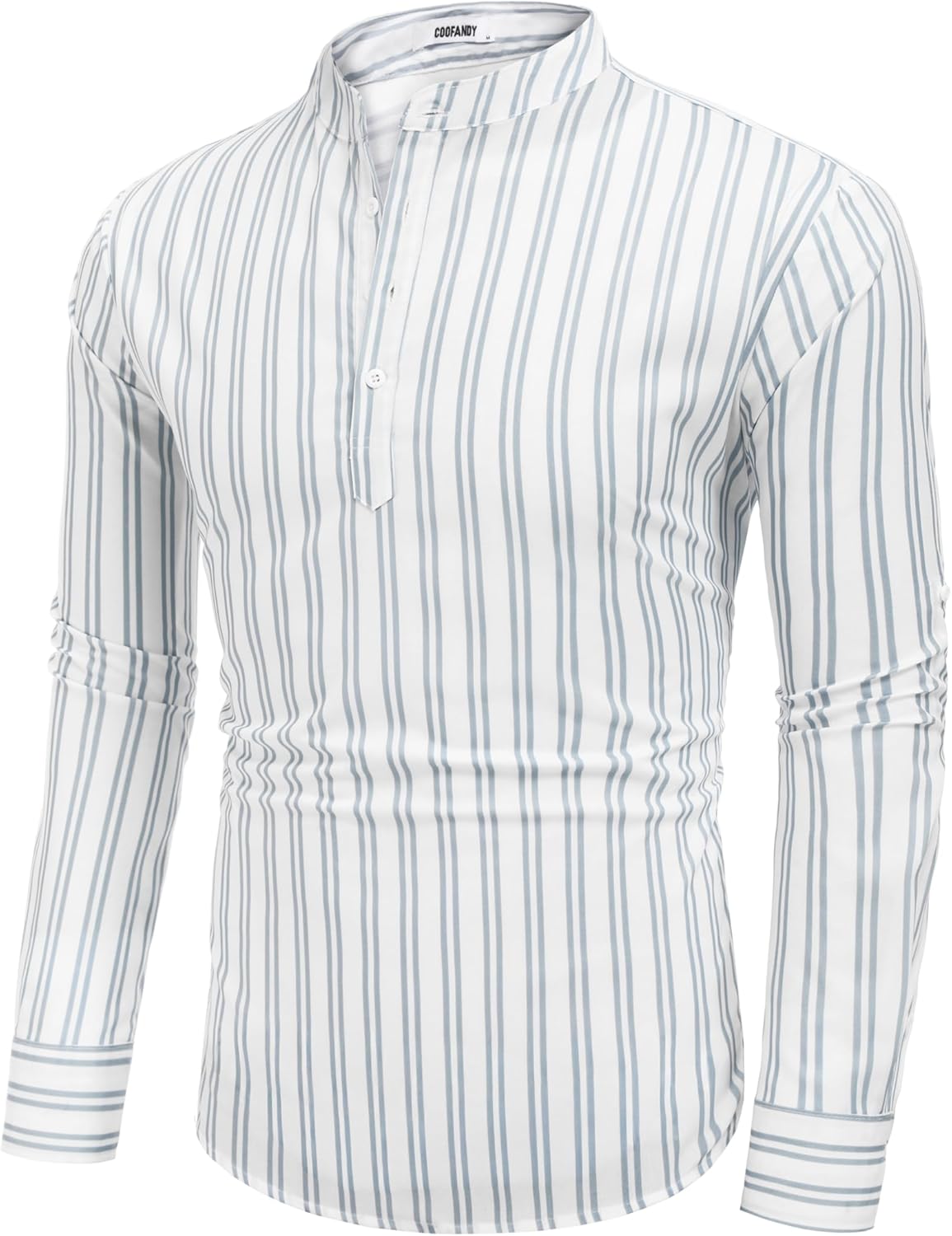 Cotton Linen Henley T-Shirt for Men, Long Sleeve Hippie Casual Beach T-Shirts