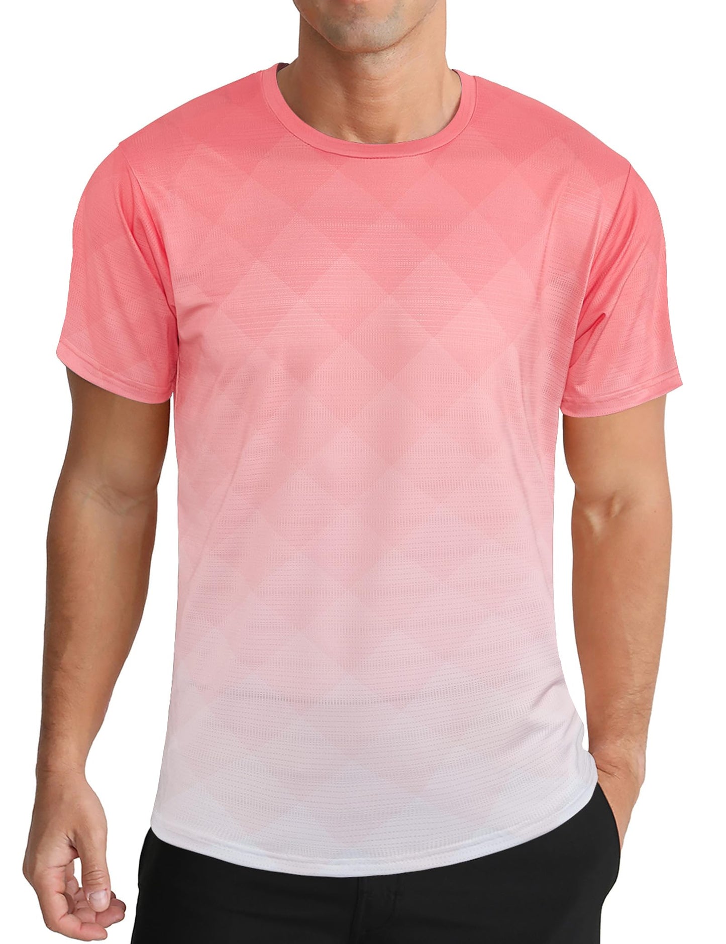 Men's Athletic T-Shirt Performance Gym Shirt Quick Dry Moisture Wicking Running Workout Short Sleeve Tops