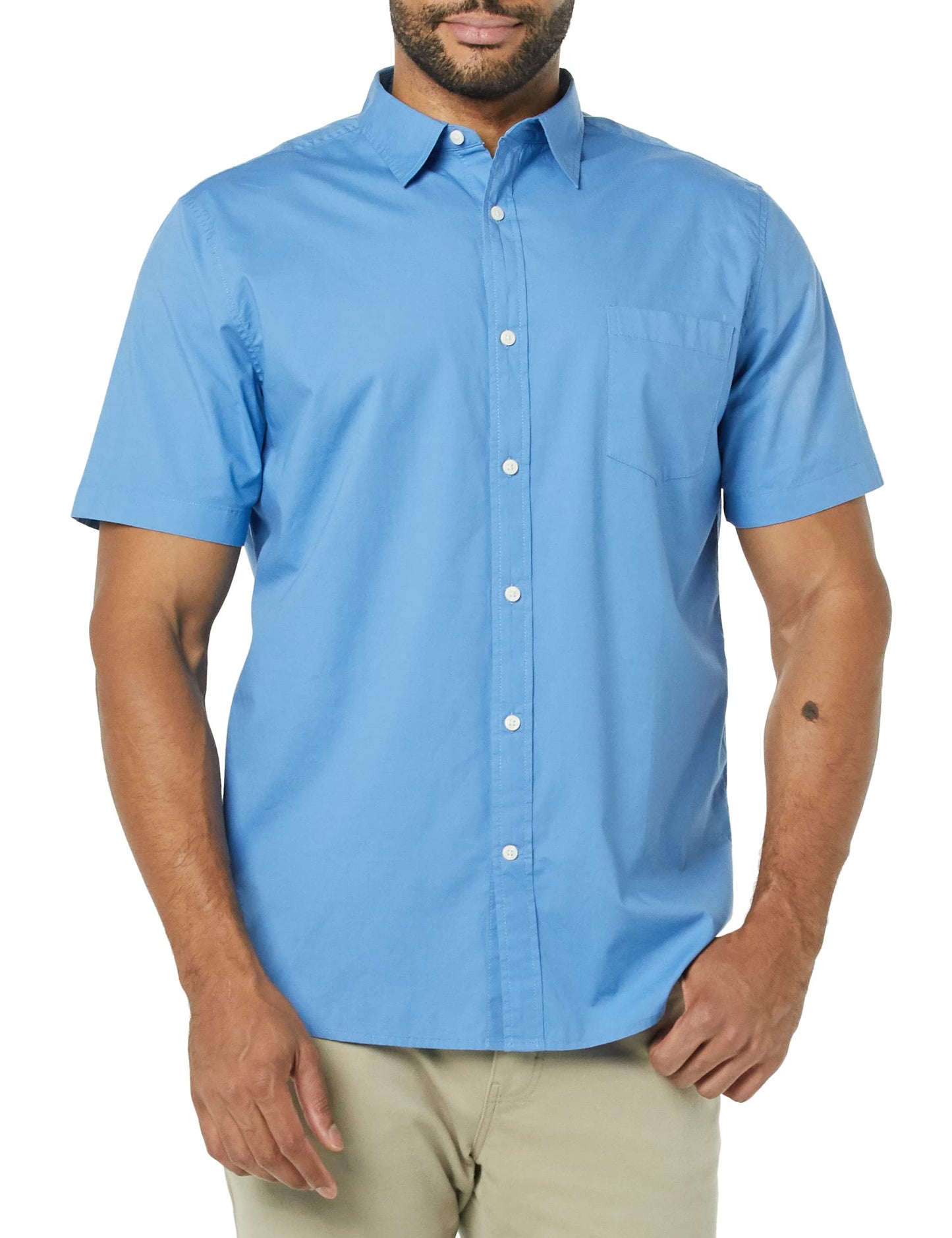 Men's Slim-Fit Short-Sleeve Poplin Shirt