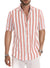 Men's Casual Stylish Short Sleeve Button-Up Striped Dress Shirt Cotton Beach Shirts