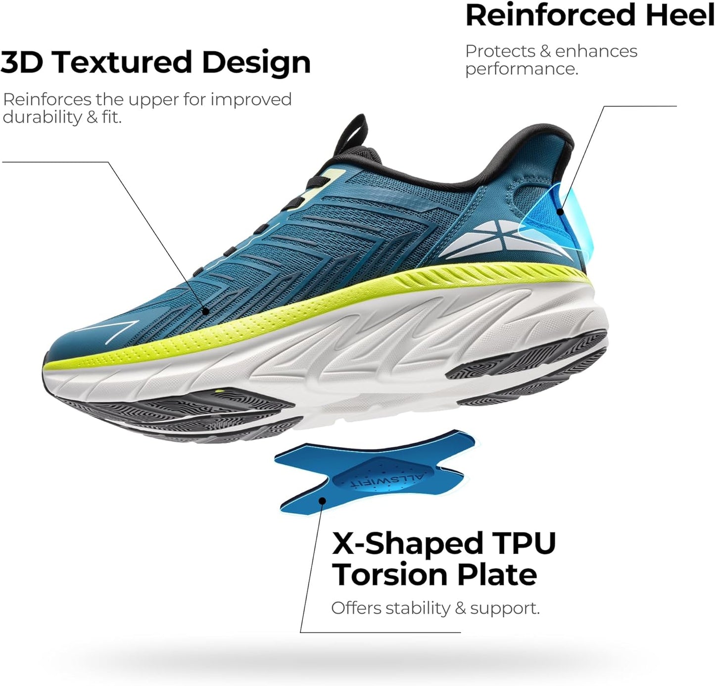 Men's Slip On Walking Shoes, Breathable Non Slip Comfortable Athletic Sneakers for Running Tennis Gym Workout Cross Training