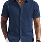 Men's Short Sleeve Button Down Casual Shirt, Lightweight Summer Shirts for Beach, Wedding, Vacation