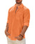 Mens Linen Textured Shirt Long Sleeve Casual Cotton Solid Regular Fit Wedding Summer Beach Button Down Shirt