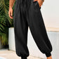 Casual Elastic Waist Drawstring Baggy Pants, Cotton Linen Loose Boho Yoga Beach Trousers