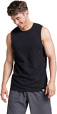 Men's Dri-Power Cotton Blend Sleeveless Muscle Shirts, Moisture Wicking Odor Protection UPF 30+, Sizes S-4X