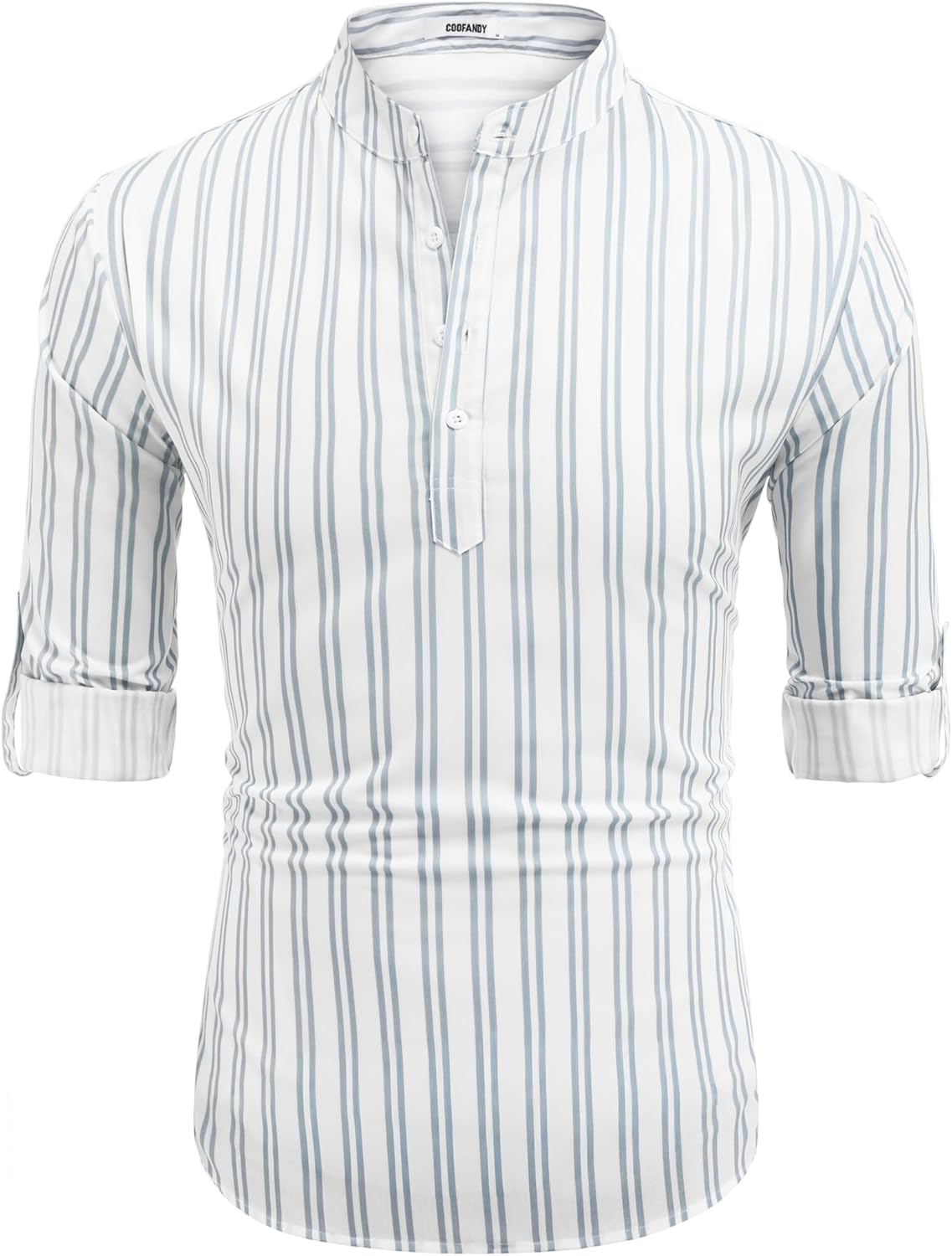 Cotton Linen Henley T-Shirt for Men, Long Sleeve Hippie Casual Beach T-Shirts