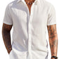 Men's Short Sleeve Button Down Casual Shirt, Lightweight Summer Shirts for Beach, Wedding, Vacation