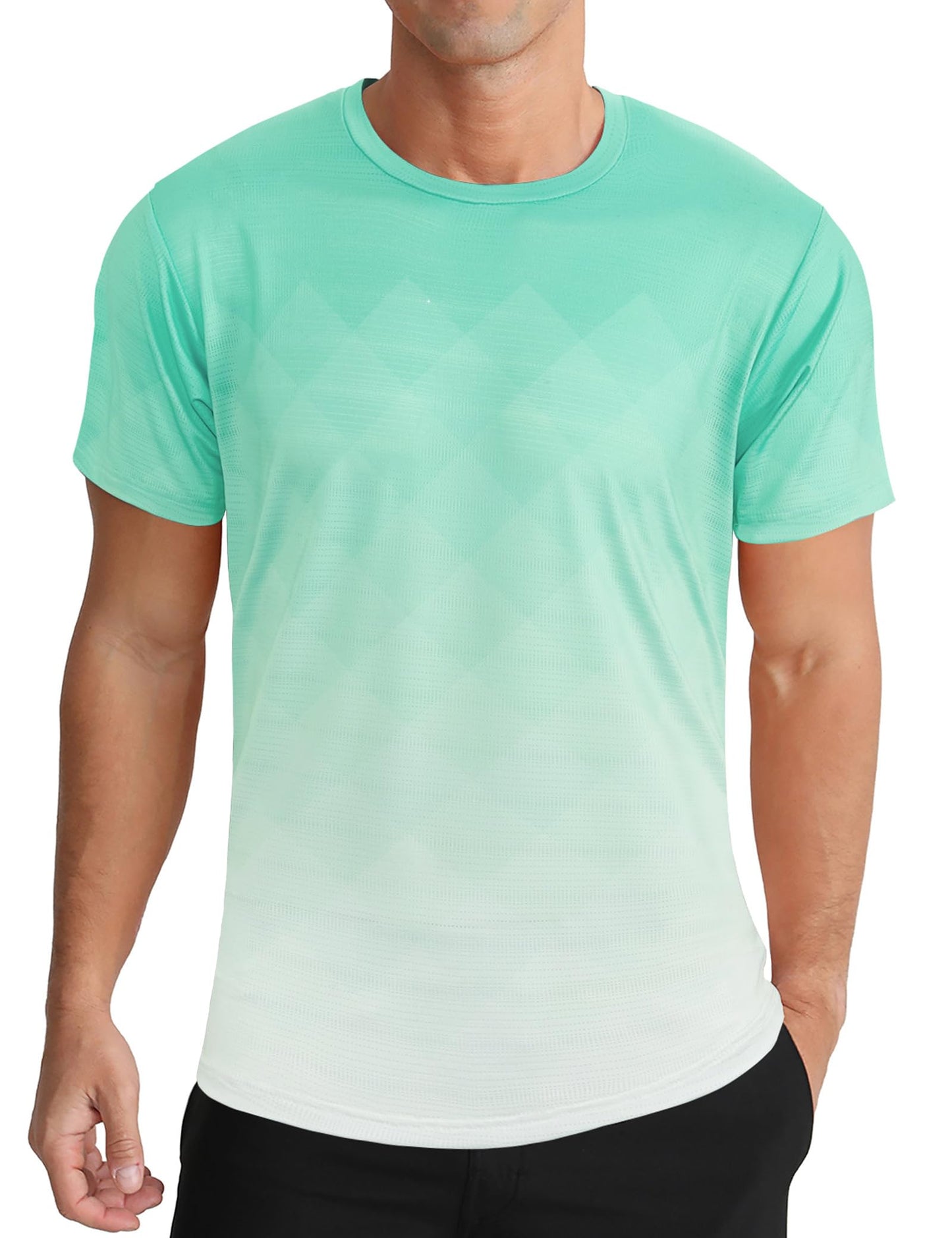 Men's Athletic T-Shirt Performance Gym Shirt Quick Dry Moisture Wicking Running Workout Short Sleeve Tops